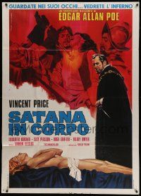 6f309 CRY OF THE BANSHEE Italian 1p '70 Piovano art of Vincent Price & naked Essy Persson!