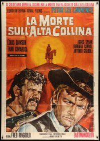 6f316 DEATH ON HIGH MOUNTAIN Italian 1p '69 Peter Lee Lawrence, cool spaghetti western artwork!