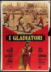 6f318 DEMETRIUS & THE GLADIATORS Italian 1p R66 Victor Mature & Susan Hayward, different image!