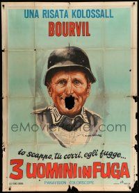 6f326 DON'T LOOK NOW WE'RE BEING SHOT AT Italian 1p '66 great Gasparri art of Bourvil as soldier!