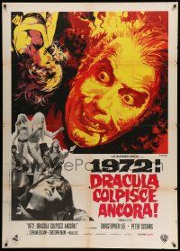 6f331 DRACULA A.D. 1972 Italian 1p '72 Hammer, vampire Christopher Lee, Caroline Munro, Casaro art!