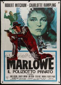 6f340 FAREWELL MY LOVELY Italian 1p '76 completely different art of Mitchum & Rampling by E. Iaia!