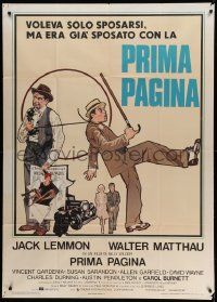 6f349 FRONT PAGE Italian 1p '75 great different Meisel art of Jack Lemmon & Walter Matthau!