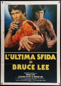6f353 GAME OF DEATH II Italian 1p '82 wonderful different Sciotti kung fu artwork of Bruce Lee!