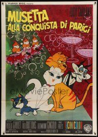 6f356 GAY PURR-EE Italian 1p '63 great Rodolfo Gasparri artwork of cartoon cats!