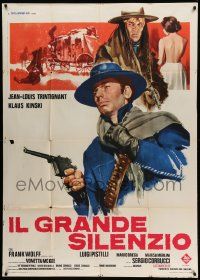 6f369 GREAT SILENCE Italian 1p '68 Sergio Corbucci, Kinski & Trintignant, spaghetti western art!