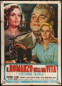 6f392 IL ROMANZO DELLA MIA VITA Italian 1p '53 art of Luciano Tajoli & Giulietta Masina by Manno!