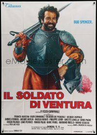 6f393 IL SOLDATO DI VENTURA Italian 1p '76 art of soldier of fortune Bud Spencer wearing armor!