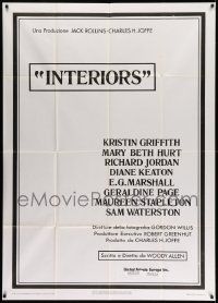 6f397 INTERIORS Italian 1p '78 Diane Keaton, Mary Beth Hurt, E.G. Marshall, directed by Woody Allen