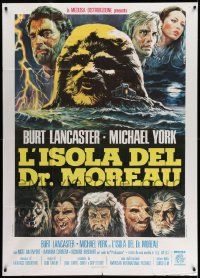 6f400 ISLAND OF DR. MOREAU Italian 1p '77 mad scientist Burt Lancaster, different monster art!