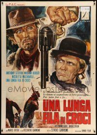 6f440 NO ROOM TO DIE Italian 1p '69 Gasparri art of Anthony Steffen as Django, spaghetti western!