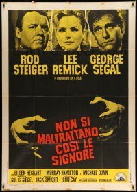 6f441 NO WAY TO TREAT A LADY Italian 1p '68 Rod Steiger, Lee Remick, George Segal, strangler hands!