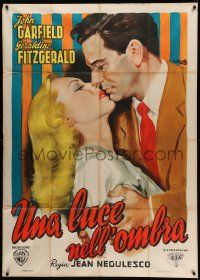 6f442 NOBODY LIVES FOREVER Italian 1p '46 Ciriello art of John Garfield & Geraldine Fitzgerald!