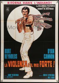 6f484 SHAMUS Italian 1p '73 private detective Burt Reynolds is a pro that never misses, cool art!