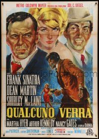 6f490 SOME CAME RUNNING Italian 1p R64 Stefano art of Frank Sinatra, Dean Martin & Shirley MacLaine