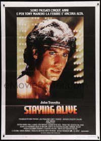 6f496 STAYING ALIVE Italian 1p '83 great c/u of John Travolta in Saturday Night Fever sequel!