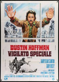 6f497 STRAIGHT TIME Italian 1p '78 different Piovano art of thief Dustin Hoffman arrested!