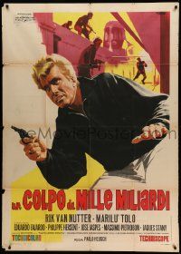 6f499 SUEZ INTRIGUE Italian 1p '66 Un Colpo da Mille Miliardi, art of spy Rik Van Nutter with gun!