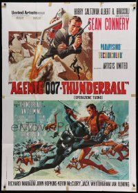 6f511 THUNDERBALL Italian 1p R71 two art images of Sean Connery as secret agent James Bond 007!
