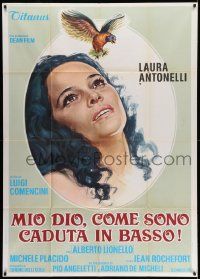 6f513 TILL MARRIAGE DO US PART Italian 1p '79 great close up art of pretty Laura Antonelli!