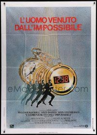 6f514 TIME AFTER TIME Italian 1p '80 Malcolm McDowell as H.G. Wells, cool C.W. Taylor artwork!