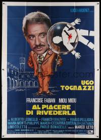 6f546 AL PIACERE DI RIVEDERLA Italian 2p '76 art of murder victim under Tognazzi's magnifying glass
