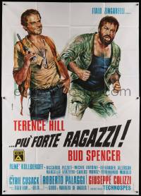 6f548 ALL THE WAY BOYS Italian 2p '73 cool Casaro artwork of Terence Hill & Bud Spencer!