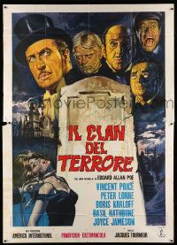 6f566 COMEDY OF TERRORS Italian 2p '64 Boris Karloff, Peter Lorre, Vincent Price, Joe E. Brown!