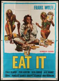 6f575 EAT IT Italian 2p '68 wacky image of Frank Wolff & sexy near-naked blondes covered in food!