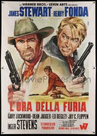 6f579 FIRECREEK Italian 2p '68 different Renato Casaro art of James Stewart & Henry Fonda!