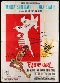 6f580 FUNNY GIRL Italian 2p '69 art of Barbra Streisand & Omar Sharif, directed by William Wyler!