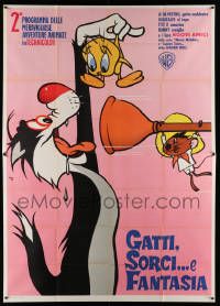 6f581 GATTI, SORCI E FANTASIA Italian 2p '60s Nano art of Sylvester, Tweety Bird & Speedy Gonzalez!