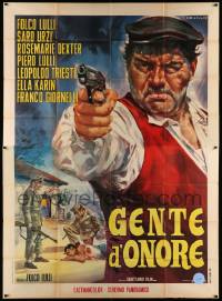 6f582 GENTE D'ONORE Italian 2p '67 Honorable People, Stefano art of Folco Lulli pointing gun!