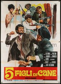 6f589 GREAT GANG WAR Italian 2p '69 cool crime artwork of gangsters by Giorgio Olivetti!