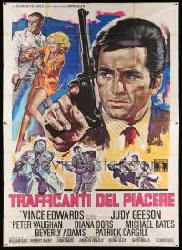 6f591 HAMMERHEAD Italian 2p '68 different art of detective Vince Edwards & sexy Judy Geeson!