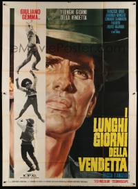 6f609 LONG DAYS OF VENGEANCE Italian 2p '67 cool c/u art of Giuliano Gemma, spaghetti western!