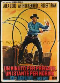 6f615 MINUTE TO PRAY, A SECOND TO DIE Italian 2p '68 spaghetti western art of Alex Cord with gun!