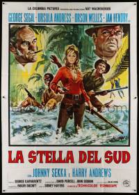 6f641 SOUTHERN STAR Italian 2p '69 different art of Ursula Andress, George Segal & Orson Welles!