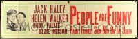 6f020 PEOPLE ARE FUNNY 24x84 paper banner '45 romantic portrait of Jack Haley & Helen Walker!