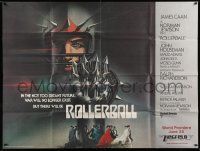 6f012 ROLLERBALL subway poster '75 James Caan in a future where war does not exist, Bob Peak art!