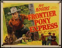 6g596 FRONTIER PONY EXPRESS 1/2sh R48 cool image of Roy Rogers saving Mary Hart from bad guy!