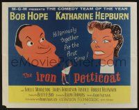 6g635 IRON PETTICOAT style A 1/2sh '56 art of Bob Hope & Katharine Hepburn hilarious together!