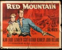 6g802 RED MOUNTAIN style B 1/2sh '52 artwork of Alan Ladd w/gun & pretty Lizabeth Scott!