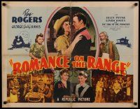 6g833 ROMANCE ON THE RANGE style A 1/2sh '42 art of singing cowboy Roy Rogers & pretty Sally Payne!