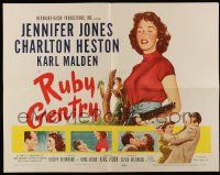 6g840 RUBY GENTRY 1/2sh '53 super sleazy bad girl Jennifer Jones with rifle, Charlton Heston!
