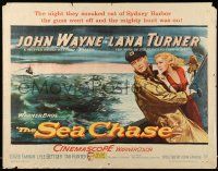 6g855 SEA CHASE 1/2sh '55 sexy Lana Turner is the fuse of John Wayne's floating time bomb!