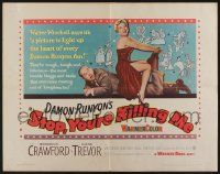 6g894 STOP YOU'RE KILLING ME 1/2sh '53 Damon Runyon, Broderick Crawford and sexy Claire Trevor!