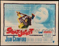 6g896 STRAIT-JACKET 1/2sh '64 art of crazy ax murderer Joan Crawford, directed by William Castle!