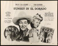 6g898 SUNSET IN EL DORADO style B 1/2sh R54 cool images of Roy Rogers, Gabby Hayes & Dale Evans!