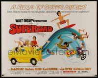 6g899 SUPERDAD 1/2sh '74 Walt Disney, wacky art of surfing Bob Crane & Kurt Russell w/guitar!